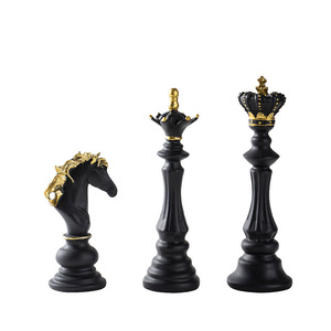 Adorno de Ajedrez Art Deco Internacional Eastern <span class=keywords><strong>Rock</strong></span>, Juego de Ajedrez Creativo, Rey, Caballo de Guerra, Reina, Decoración de Aniversario, Artesanía de Resina - Product Image 5