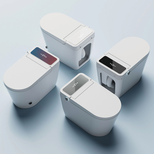 Inodoro Multifuncional Grande con Asiento en U, Montado en el Suelo, con Control Remoto, Sin Límite de Presión de Agua, Aromaterapia, Desodorización Automática - Product Image 2