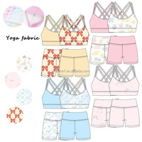 Ensemble de sport et de danse pour fillettes : Haut de yoga respirant et pantalon d'entraînement couleur unie – Tenue de gym pour filles