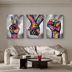 Art mural graffiti moderne peinture à l'huile victoire geste street art affiches murales et décoration de salon œuvres d'art imprimées - Product Image 2