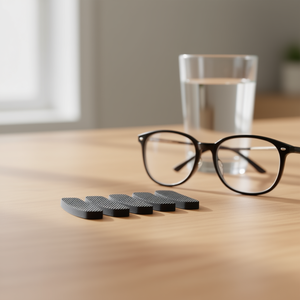 Almohadillas nasales Db para gafas, 1 mm de grosor, texturizadas, antideslizantes, de poliuretano, negras, 6 pares, soporte cómodo para la puente nasal - Product Image 2