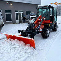 Chargeur frontal compact Everun ER412 1200 kg avec fourche, pelle agricole, mini-chargeur sur roues à vendre