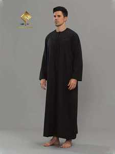 <b>Men's</b> Arabian <b>Thobe</b>, Soft Material, Omani Style, Fashionable gorgeous black fit Arab and muslims - Product Image 5