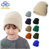 Bonnet Enfant Tricoté Épais Personnalisable avec Logo, Côtelé Uni, Chaud Hiver, Vente en Gros, Fournisseur d'Usine ODM OEM