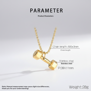 Collar con Mancuerna Personalizado Estilo Europeo Americano, Joyería de Gimnasio de Acero Inoxidable para Hombres y Mujeres, Colgante con Disco de Peso Intercambiable - Product Image 2