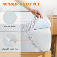 Zwillingsgröße Belüftete Gel-Memory-Foam-Matratzenauflage, Kühlende Blaue Schaumstoff-Bettauflage zur Druckentlastung für Schlafzimmer