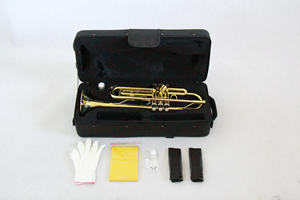 Trompette en laiton Trompette Sib Double Couleur Focustyle FTR-250 avec couvercle en tissu et boîte en mousse Surface laquée dorée - Product Image 6