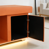 Chaise de lavage professionnelle pour salon de beauté avec lumière LED |   Lit de massage thaïlandais pour lavage de cheveux et soin du cuir chevelu avec rangement