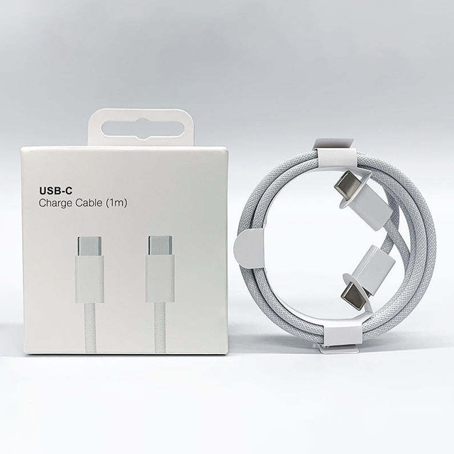 Usb-C to Type-C Cable Braided Fast Charging Data Cable USB-C Data Wholesale for Apple iPhone 13 14 15 Max Pro Data Cable