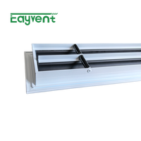 Diffuseur linéaire à fentes en aluminium de type griffe, pré-encastré, réglable, pour plafond CVC, pour climatisation centrale, invisible