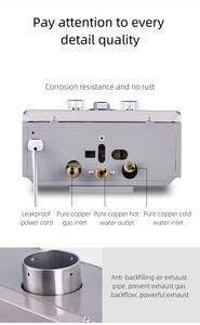 Chauffe-eau instantané sans réservoir au <span class=keywords><strong>gaz</strong></span> naturel mural de 24 kW pour une utilisation domestique dans la cuisine et la salle de bain, compatible avec les véhicules de loisirs portables - Product Image 3