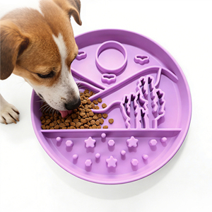 Evcil Hayvanlar İçin Silikon Mama Kabı Yavaş Beslenme Tabağı Köpek Yalama Tabağı Yavaş Beslenme Pedi Yuvarlak Tabak Yavaş Beslenme Kabı Pedi - Product Image 4