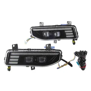 LED DRLデイタイムランニングライトフォグライトターンシグナルランプforNissan X-Trail Rogue Qashqai Kicks Sylphy Sentra 2017-2020