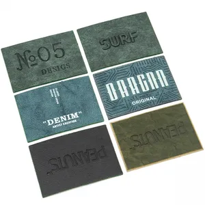 Fabricante preço pu couro patch rótulos couro etiquetas e etiquetas personalizado couro logotipo etiqueta