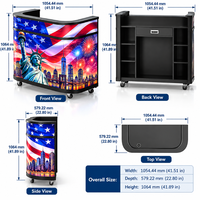 Comptoir d'affichage LED portable – Comptoir promotionnel LED flexible à 3 faces à vision large pour salons professionnels, événements, commerce de détail et marques