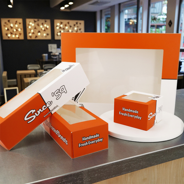 Custom Eco-Friendly Kraft Paper Cake Box for Donut Dessert Food Portable and Waterproof with Logo for Chewing Gum and Sushi