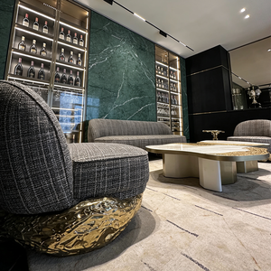 <span class=keywords><strong>Canapé</strong></span> italien de luxe de designer, salon moderne de villa, tissu en velours, base en laiton, <span class=keywords><strong>canapé</strong></span> sectionnel incurvé en cuir - Product Image 6