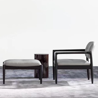 Massivholz Italienischer Minimalistischer Moderner Designer Relaxsessel mit Armlehnen, Luxuriöses Wohnzimmer-Möbelstück, Geräuscharm