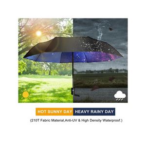 Parapluie pliable automatique léger 8K à 3 sections, moderne, pour le voyage, avec protection solaire, vente en gros - Product Image 2