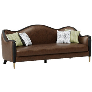 <span class=keywords><strong>Canapé</strong></span> en cuir et bois massif de style américain, quatre places, pour petit appartement, salon, antique et moderne, avec rembourrage en éponge - Product Image 3