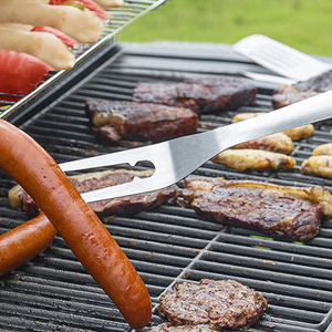 Kit d'outils de barbecue en acier inoxydable : Spatule, fourchette, pinces, brosse, brochettes – Ensemble d'ustensiles de cuisson pour barbecue - Product Image 2