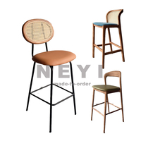 Ensemble de mobilier de restaurant moderne en cuir orange chaise de bar pieds en métal banquette café club ensemble de meubles
