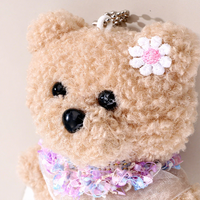 Nouveau porte-clés ours en peluche 3D mignon et doux, écologique, pendentif de sac, couleurs personnalisables