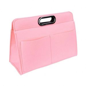 Sac de rangement pour maquillage en feutre personnalisé avec poignée en plastique, sac à main pour femmes - Product Image 4