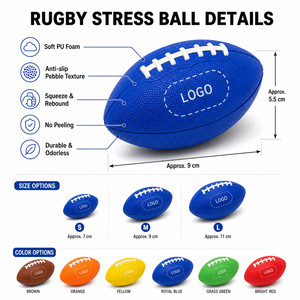 Custom Logo Promotional PU <b>Rugby</b> Stress Ball American Football Squeeze Toy for Stress Relief Sports Events Corporate <b>Gift</b> - Product Image 3