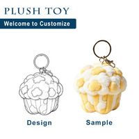 Porte-clés en peluche moelleux Kawaii en forme de pop-corn, super doux, personnalisé, mini, durable, pour sac à main, vente en gros directe usine