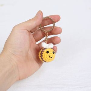 Wholesale Hand Made Knitted Bee Keychain Crochet <b>Key</b> Chain Charm <b>Key</b> <b>Ring</b> <b>Bag</b> Accessories Pendant Fashion Festival Gift - Product Image 4