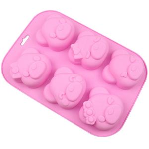 Moule en silicone écologique en forme d'ours à 6 cavités pour gâteaux, bougies et savons, sans BPA, pour résine, échantillon d'usine OEM/ODM - Product Image 3