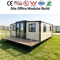 Casa Contenedor Expandible de 20 pies de Fácil Instalación con Dormitorio, Casa Prefabricada Moderna con Acabado de Madera para Alquiler en Patio Trasero