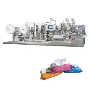 Completamente automatico due linea di produzione 5-30 pz macchina per la produzione di tessuti bagnati salviettine umidificate macchina di taglio e rewidning