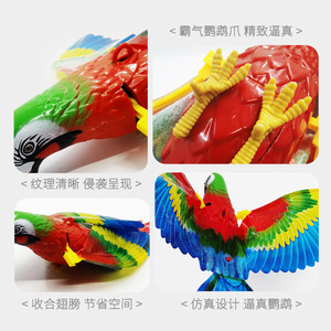 Jouet de perroquet suspendu avec lumières et musique, 31cm de tête à queue, 41cm d'envergure, oiseau volant électronique pour enfants et jeunes - Product Image 4