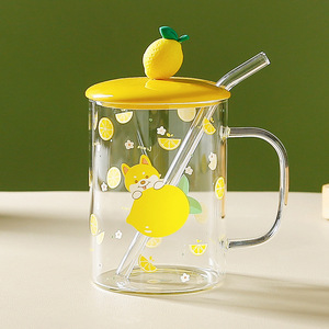 Glas Trink geschirr Geschenk box Set Wasser Glas becher Souvenir Deckel Löffel Elegantes Cup Design für den täglichen Gebrauch oder besondere Anlässe - Product Image 3