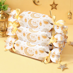 DAMAI Eid Mubarak Paper Moon Candy Boxes Black <b>Gold</b> White <b>Gold</b> Watercolor <b>Lantern</b> Gift Boxes for Party Cookie Snack Packaging - Product Image 4