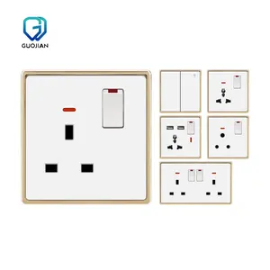 UK Standard Classic Wall Switches Bangladesh Pakistan Saudi Arabia Indea Electrical Wall Socket ISO CE IEC 13A 15A Switch Socket