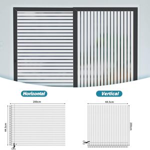 LAUFEN película esmerilada para ventana, vidrio de privacidad, <span class=keywords><strong>vinilo</strong></span> no adhesivo, extraíble, adhesivo estático, protección UV, patrón de rayas para el hogar y la Oficina - Product Image 6