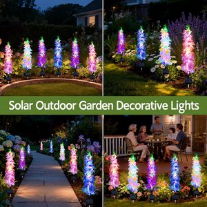 Solar-powered Hyacinth Violet Lawn Ground Light Fixtures for Outdoor Waterproof <b>Garden</b> Lights Decorative Light <b>Strings</b> - Product Image 4