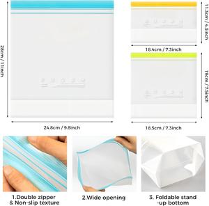 Clear Ziplock <b>Bags</b> with Valve Food Storage Resealable Packaging PE Material Gravure Printing Customizable OEM - Product Image 2