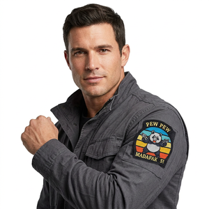 Pew Pew Madafak S! Embroidered Tactical <b>Patch</b> Irregular Shape Woven Fabric <b>Sew</b>-<b>On</b> <b>Patch</b> For Bags And Clothing - Product Image 1