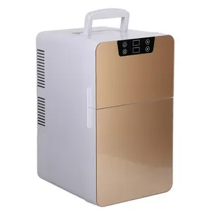 Dayanıklı ve yüksek kaliteli çift camlı kapı taşınabilir mini buzdolabı plastik mini buzdolabı