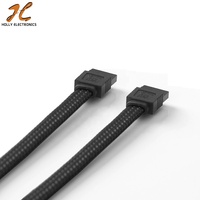 SATA 3,0 III 7pin Data 6 Gb/s Cables 50CM Premium Sleeved Nylon Negro Azul Rojo SSD HDD Conector Accesorios TUV/RoHS Certificado
