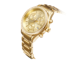 Orologio Diamond Master con Quadrante Sunray, <span class=keywords><strong>Orologi</strong></span> da Polso in Acciaio per Donne, Bracciale Dorato, Set Regalo per Ragazze - Product Image 2