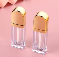 Tube à gloss à lèvres vide grande capacité, mini-contenant cosmétique haut de gamme doré pour rouge à lèvres et gloss DIY, logo personnalisé