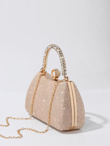 2026 New Arrival Luxury Women's Polyester Sequin Classic <b>Evening</b> <b>Bag</b> Fashionable Golden Chain Magnetic Closure - Product Image 2