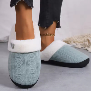 Pantuflas para Mujer, Pantuflas de Dormitorio Tejidas con Talón Cerrado, Pantuflas Cálidas para Interiores y Exteriores - Product Image 6