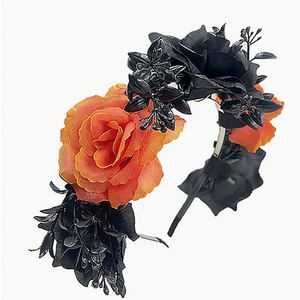 Corona de Flores Gótica para Halloween, Diadema con Rosas Artificiales Coloridas para Disfraces de Halloween y Accesorios de Fiesta - Product Image 4