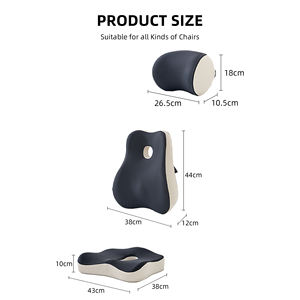 Orthopädisches Lendenwirbel-Massagekissen-Set aus Memory-Schaum, Bürostuhlkissen, Autositzstütze und Kopfstützenkissen - Product Image 6